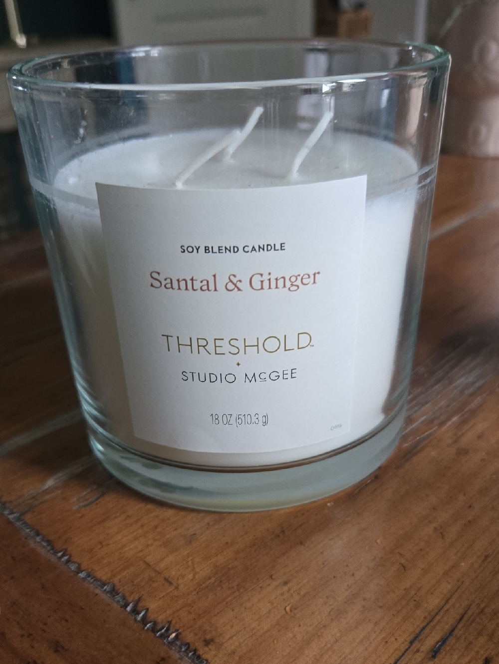 Threshold Santal & Ginger Candle in White Glass